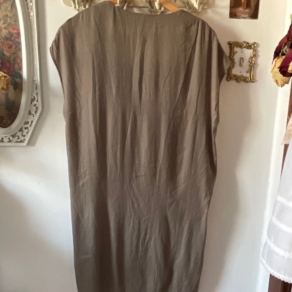 Helmut Lang metallic green/gray tank top dress - Picture 2 of 4